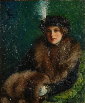 Portrait of Lisa Orth by Paul-Gustave Fischer Oil Painting