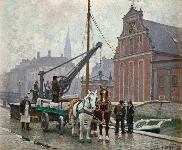 The Church of Holmen by Paul-Gustave Fischer - Hand-Painted Oil Painting Reproduction