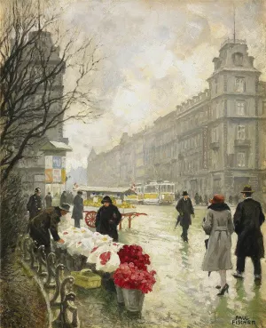 The Flower Market II by Paul-Gustave Fischer - Oil Painting Reproduction