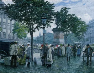 The Flower Market painting by Paul Gustave Fischer