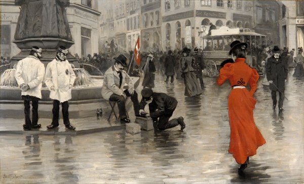 The Lady in Red by Paul-Gustave Fischer - Hand-Painted Oil Painting Reproduction