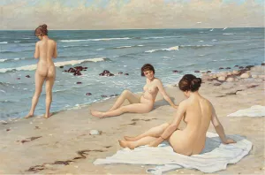 The Three Bathers painting by Paul Gustave Fischer