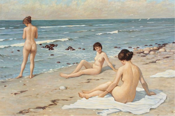 Main Product Photo of The Three Bathers Painting by Paul Gustave Fischer