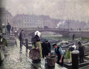 Ved Gammel Strand by Paul Gustave Fischer Oil Painting