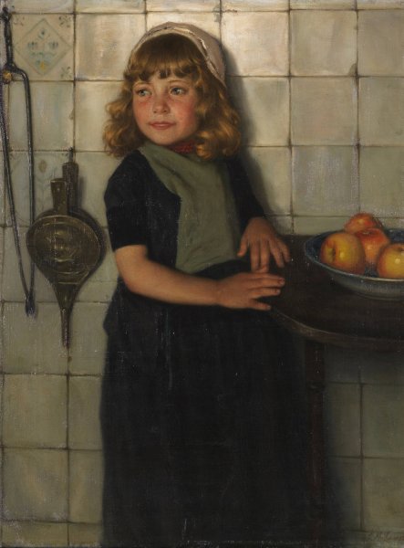 Main Product Photo of Madchen mit apfeln  Painting by Paul Hoecker