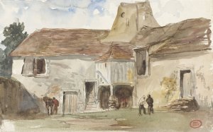 Boerderij te Guibray by Paul Huet Oil Painting