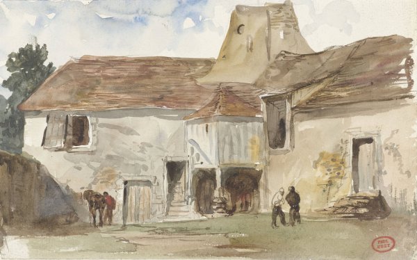 Boerderij te Guibray  by Paul Huet - Hand-Painted Oil Painting Reproduction