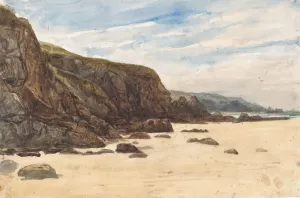 Les Roches noirs, bij Villers by Paul Huet Oil Painting