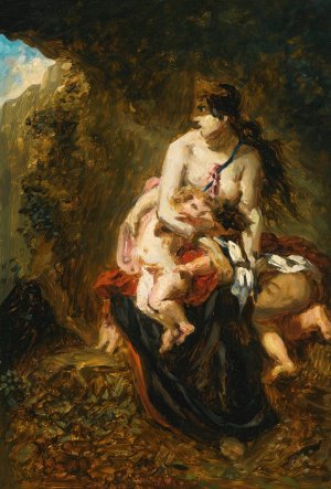 Medea by Paul Huet Oil Painting