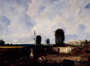 Moulins pres de la Glaciere by Paul Huet Oil Painting