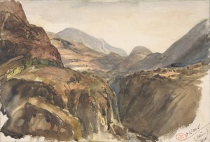 Mountain View at Oisans by Paul Huet Oil Painting