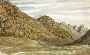 Rock Cliffs along the Romanche by Paul Huet Oil Painting