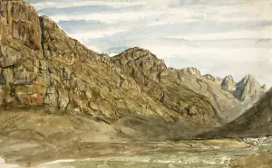 Rock Cliffs along the Romanche by Paul Huet Oil Painting