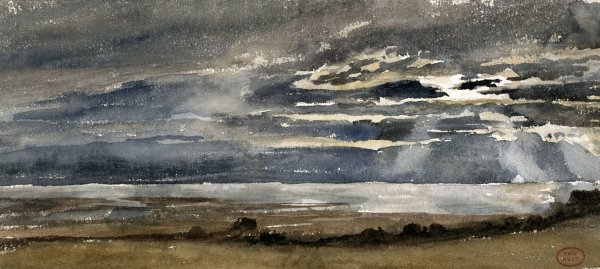 Soleil couchant by Paul Huet - Hand-Painted Oil Painting Reproduction