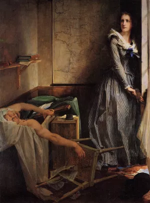 Charlotte Corday painting by Paul Jacques Aime Baudry