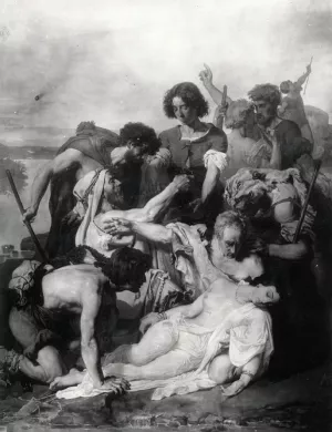 Zenobie Retrouvee par les Bergers sur les Bords by Paul Jacques Aime Baudry Oil Painting