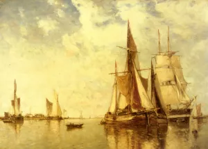 Shipping on the Scheldt painting by Paul-Jean Clays