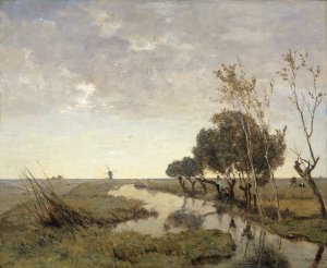 A Watercourse near Abcoude by Paul Joseph Constantin Gabriel Oil Painting