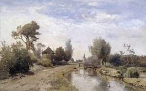 Landscape near Kortenhoef by Paul Joseph Constantin Gabriel Oil Painting