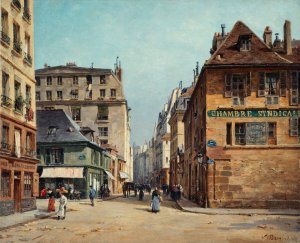 La Rue Saint-Paul Oil painting by Paul-Joseph-Victor Dargaud