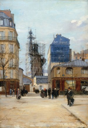 La statue de la Liberte de Bartholdi, dans l'atelier du fondeur Gaget, rue de Chazelles by Paul-Joseph-Victor Dargaud Oil Painting