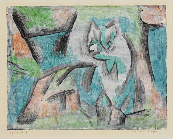 Main Product Photo of A Kind of Cat Painting by Paul Klee