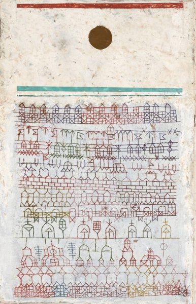 A Page from the Book of Towns  by Paul Klee - Hand-Painted Oil Painting Reproduction