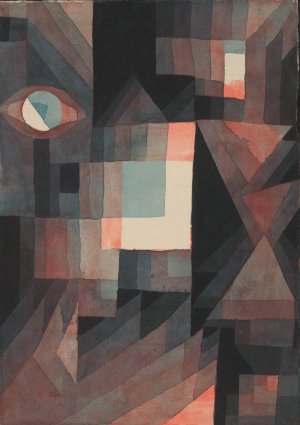 Abstract. Red and Green Gradation (with some cinnibar in vertical format) by Paul Klee Oil Painting
