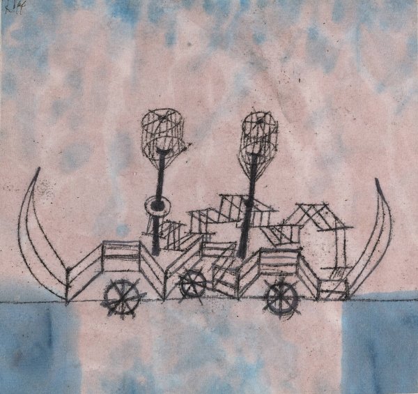 Alter Dampfer  by Paul Klee - Hand-Painted Oil Painting Reproduction