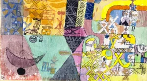 Asian Entertainers by Paul Klee - Oil Painting Reproduction