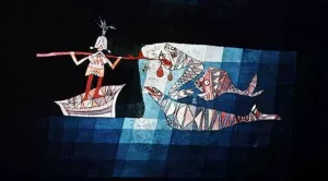 Battle Scene from the Comic Opera Oil painting by Paul Klee