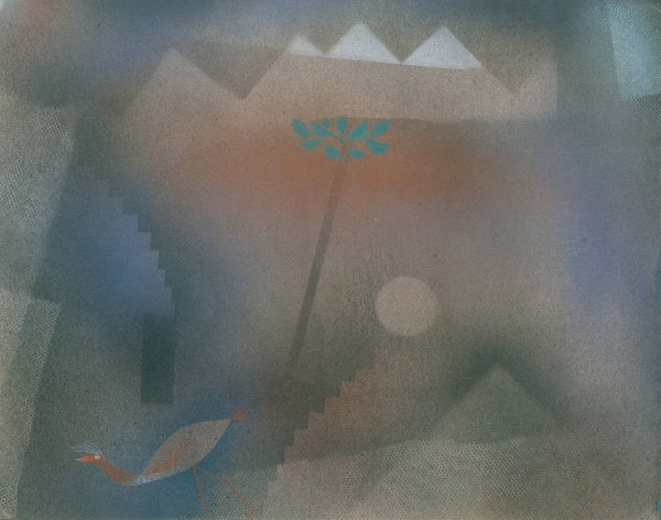 Bird Wandering Off  by Paul Klee - Hand-Painted Oil Painting Reproduction
