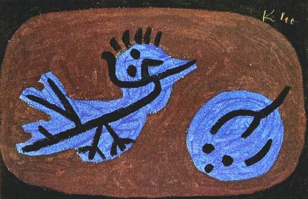 Blue Bird Pumpkin by Paul Klee - Hand-Painted Oil Painting Reproduction