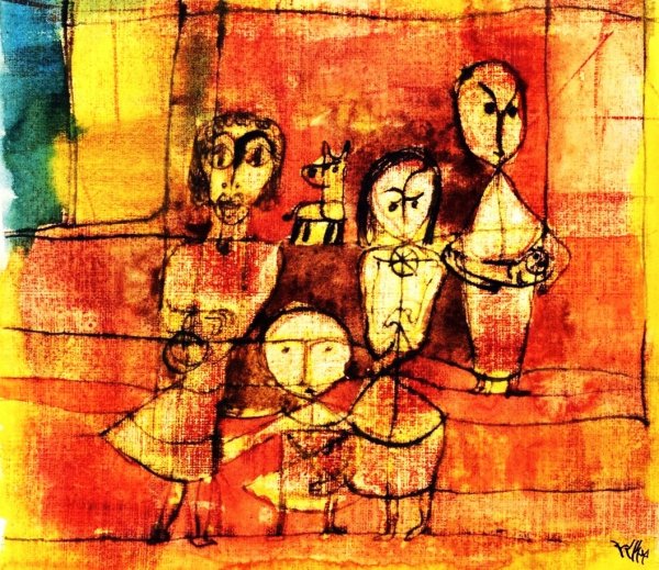 Children and Dog by Paul Klee - Hand-Painted Oil Painting Reproduction