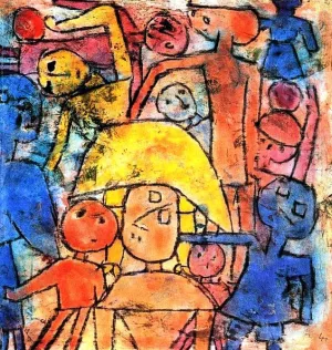 Colorful Group Oil painting by Paul Klee