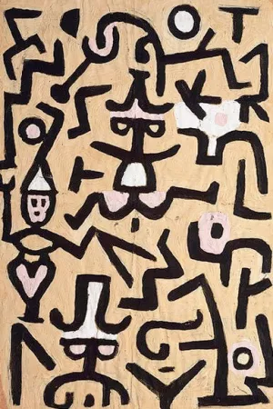 Comedians Handbill painting by Paul Klee