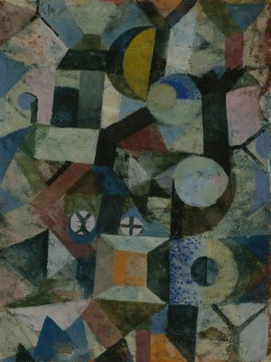 Composition with the Yellow Half-Moon and the Y by Paul Klee Oil Painting