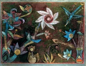 Crucifers und Spiral Flowers Oil painting by Paul Klee