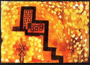 Das Haus in der Hobe by Paul Klee - Oil Painting Reproduction