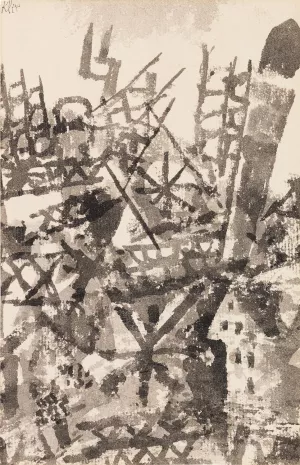 Der Krieg schreitet uber eine Ortschaft by Paul Klee Oil Painting