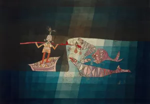 Fighting scene from the comic-fantastic opera 'the seafarer' by Paul Klee Oil Painting
