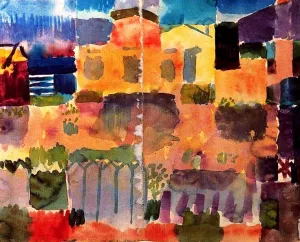 Garden of the European Colony of Saint-Germain in Tunish by Paul Klee - Oil Painting Reproduction