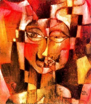 German Head with Mustache by Paul Klee - Oil Painting Reproduction