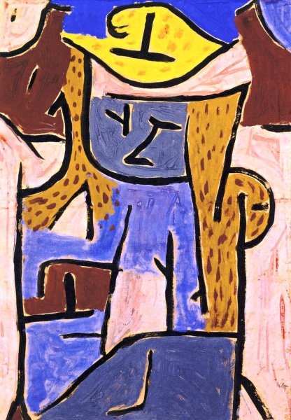 Main Product Photo of Girl with a Yellow Hat Painting by Paul Klee