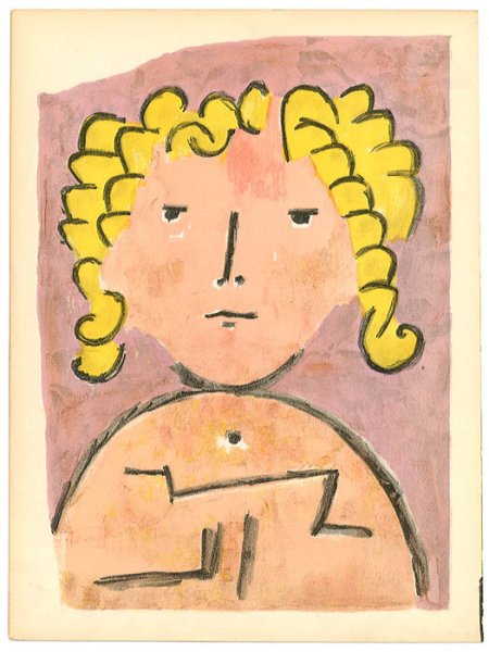 Head of a Child by Paul Klee - Hand-Painted Oil Painting Reproduction