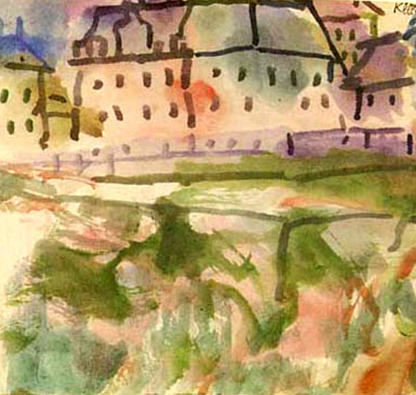 Main Product Photo of Houses near the Gravel Pit Painting by Paul Klee