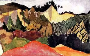 In the Quarry by Paul Klee - Oil Painting Reproduction
