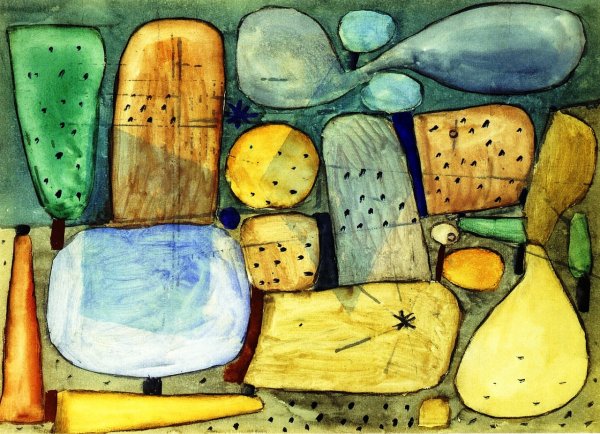Landschaftsteile Gesamelt by Paul Klee - Hand-Painted Oil Painting Reproduction