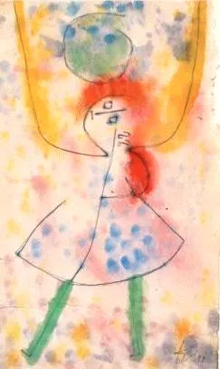 Mit Grunen Strumpfen by Paul Klee Oil Painting