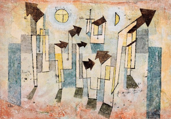 Mural from the Temple of Longing  by Paul Klee - Hand-Painted Oil Painting Reproduction